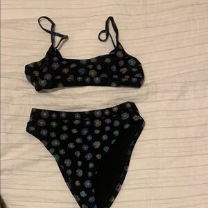Floral Bikini Set in Black